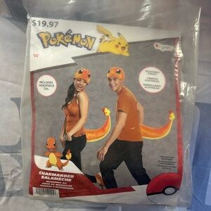 Pokemon Charmander Kids Costume with Orange Tail and Hat